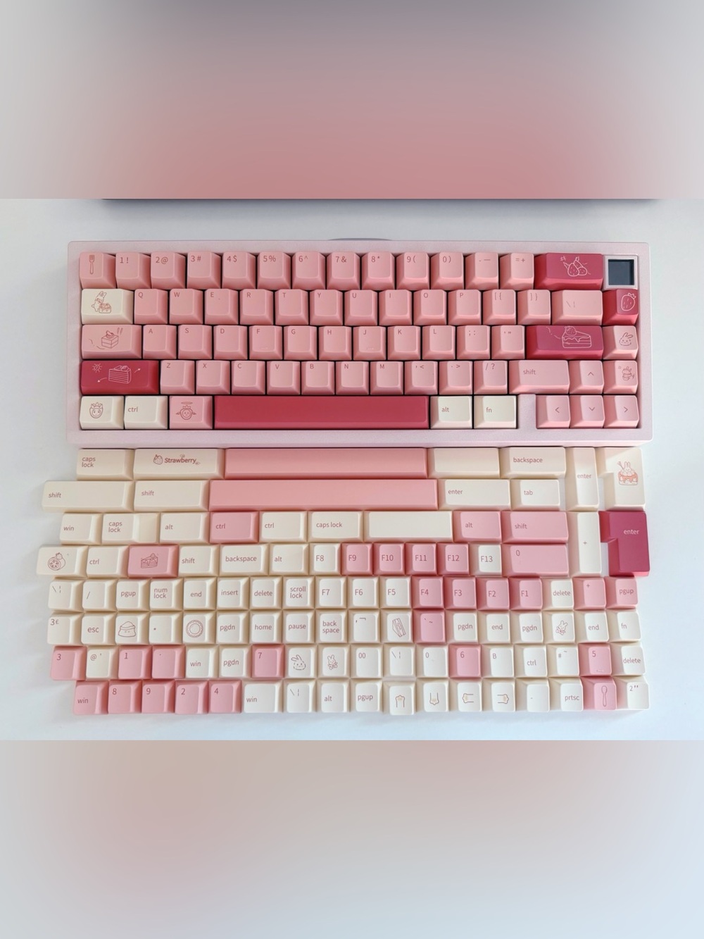 Strawberry Cake Keycaps Cherry Profile